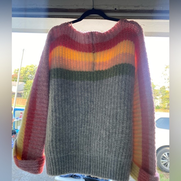 POL Oversized Multicolor Knit Chunky Rainbow Cake Sweater - Picture 5 of 6